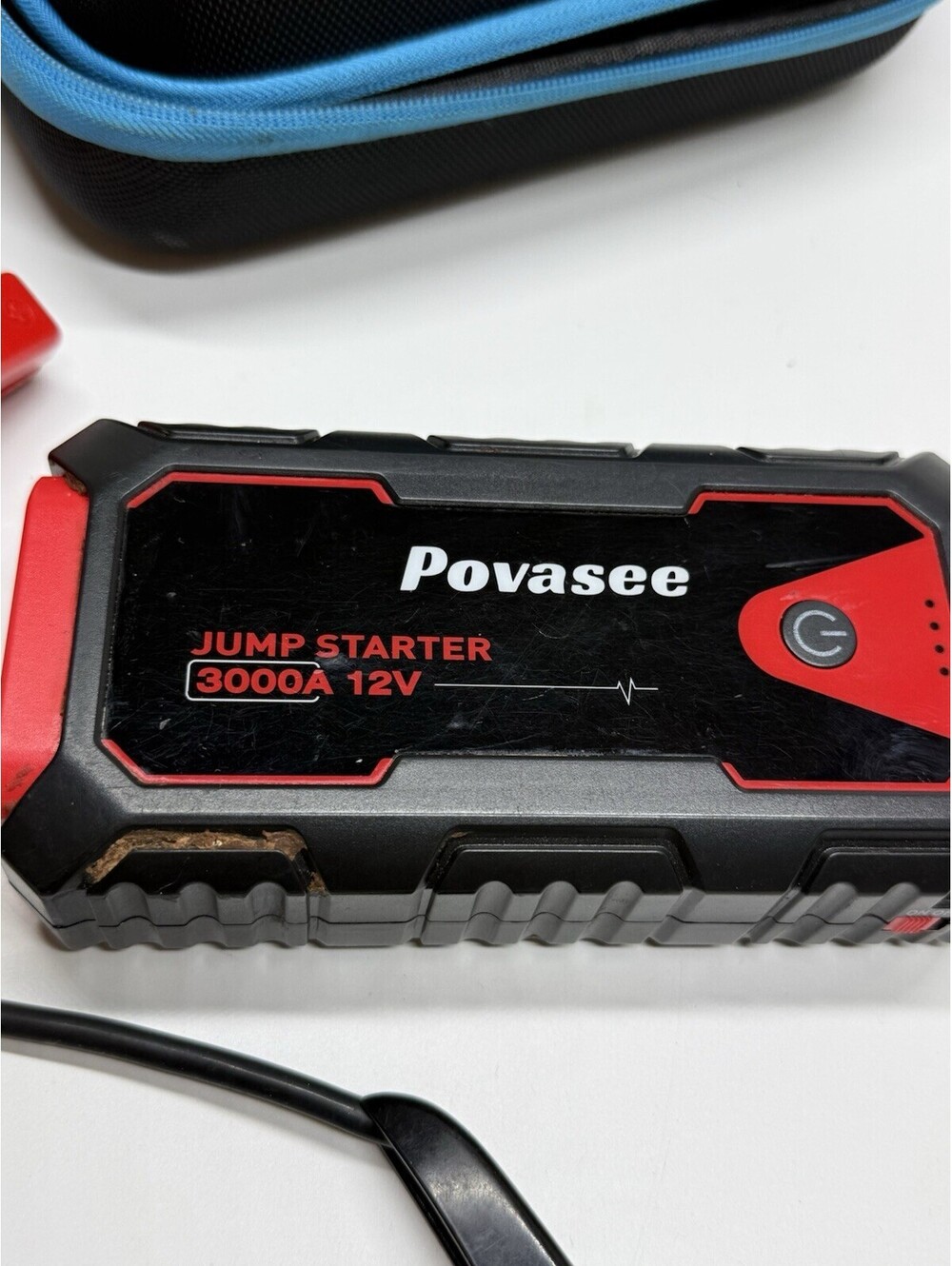 Povasee A30 3000A 12V Car Battery Jump Starter w/ Clamps & Case